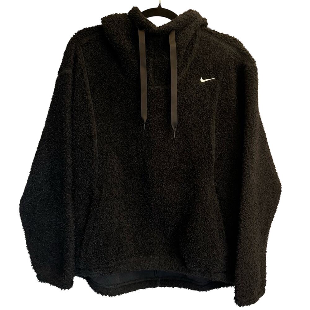 Nike Women’s XS Therma-FIT Hoodie Sweatshirt Black Pullover Fleece